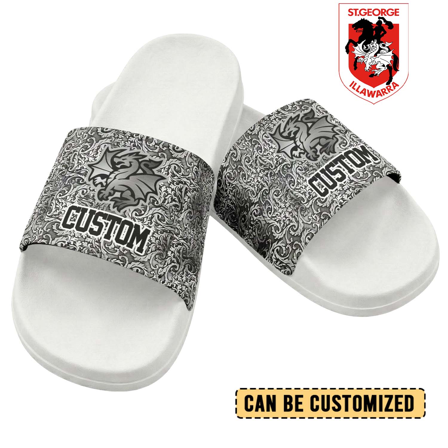 Auspiritmerch St. George Illawarra Dragons Personalized Sports Slippers Gift For Fans