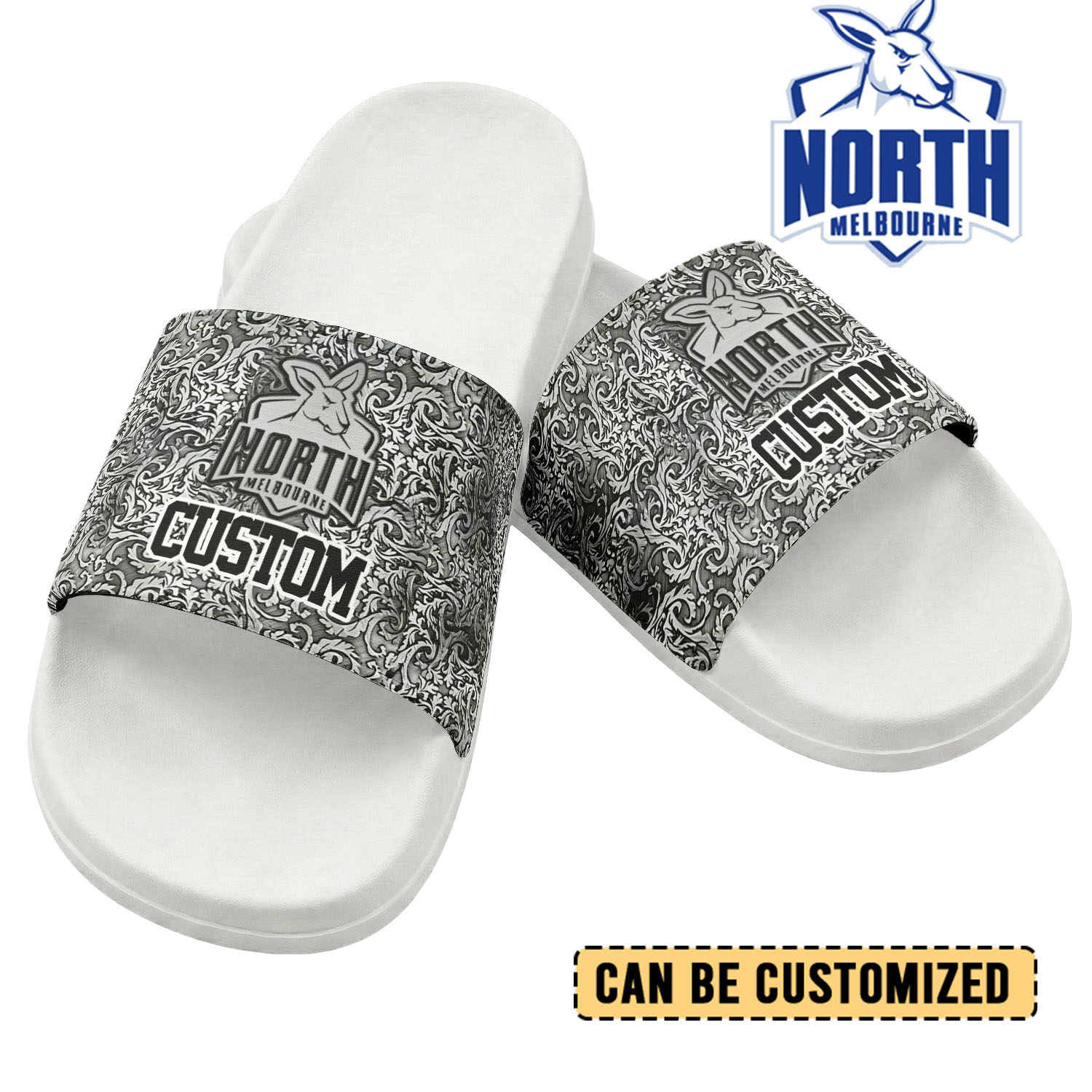 Auspiritmerch North Melbourne Personalized Sports Slippers Gift For Fans