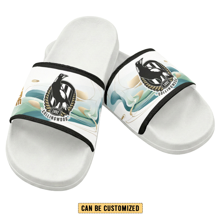 Auspiritmerch Collingwood Magpies Personalized Sports Slippers Gift For Fans