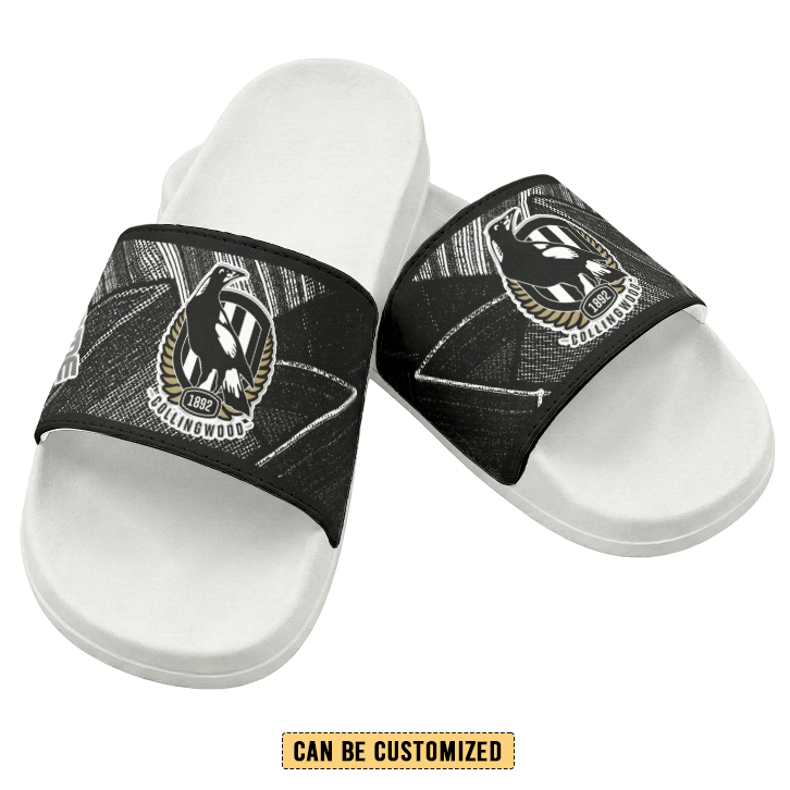 Auspiritmerch Collingwood Magpies Personalized Sports Slippers Gift For Fans