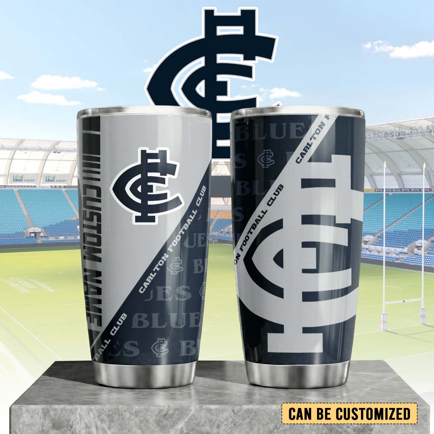 Auspiritmerch Carlton Blues Custom Stanley Quencher 20oz Stainless Steel Tumbler