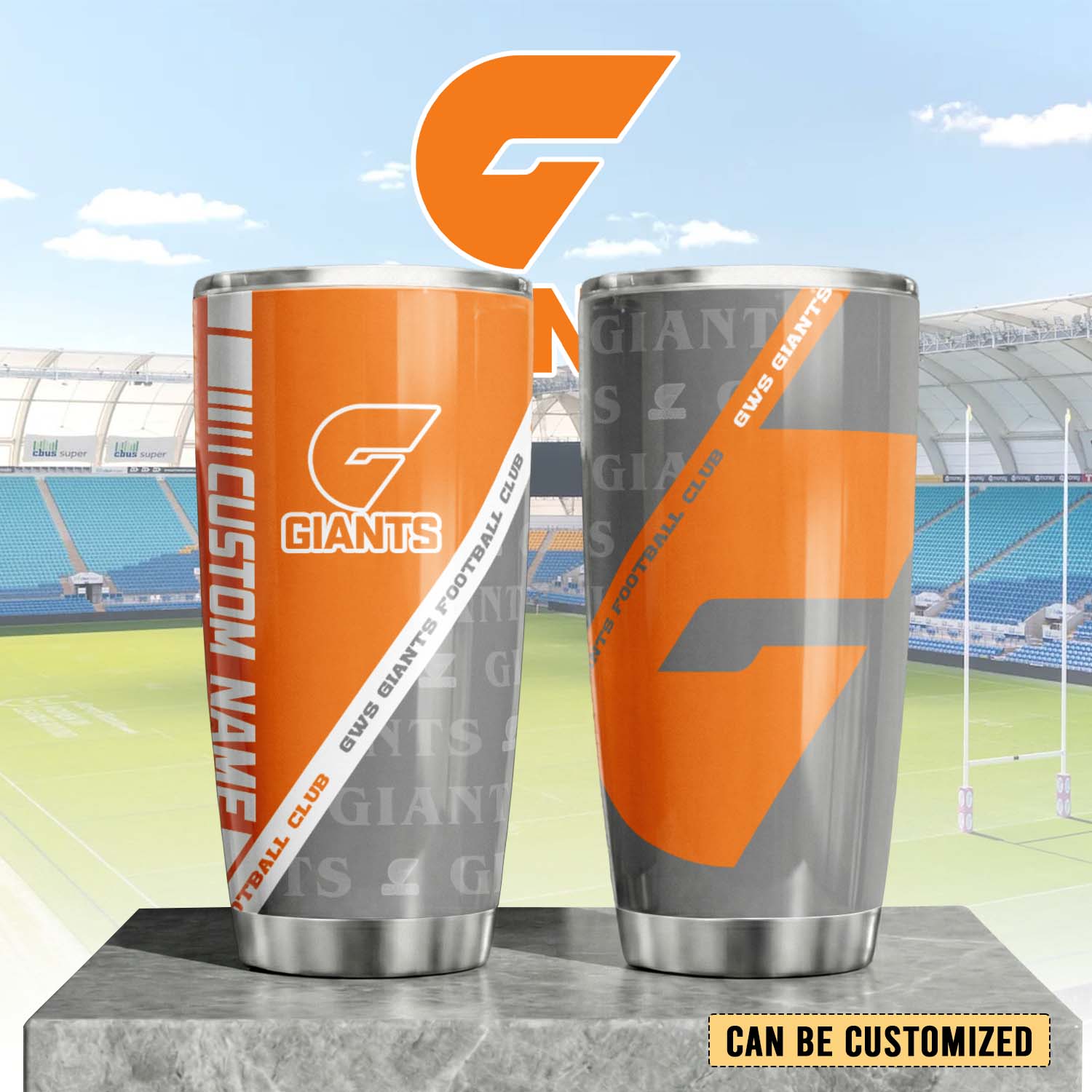 Auspiritmerch GWS Giants Custom Stanley Quencher 20oz Stainless Steel Tumbler