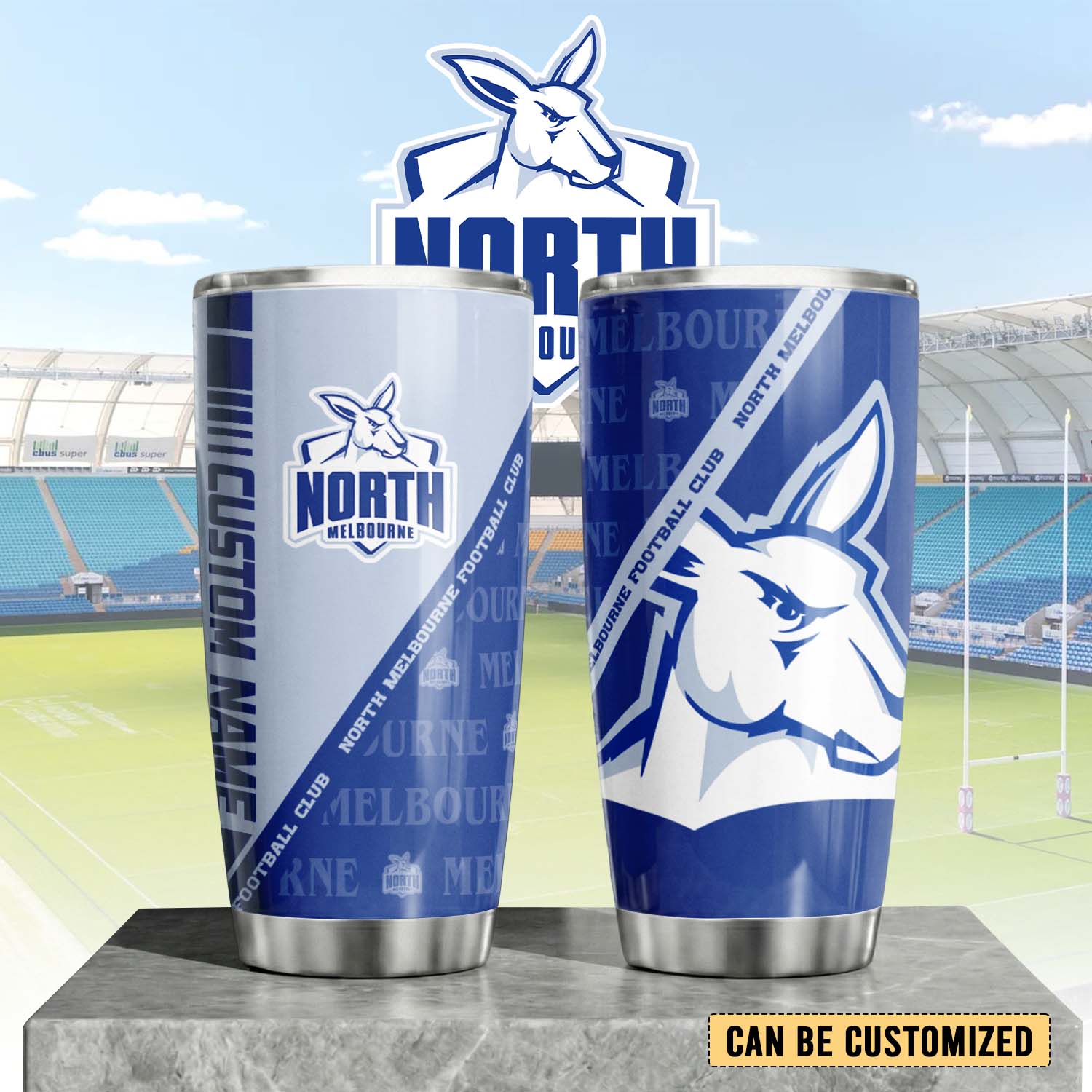 Auspiritmerch North Melbourne Custom Stanley Quencher 20oz Stainless Steel Tumbler