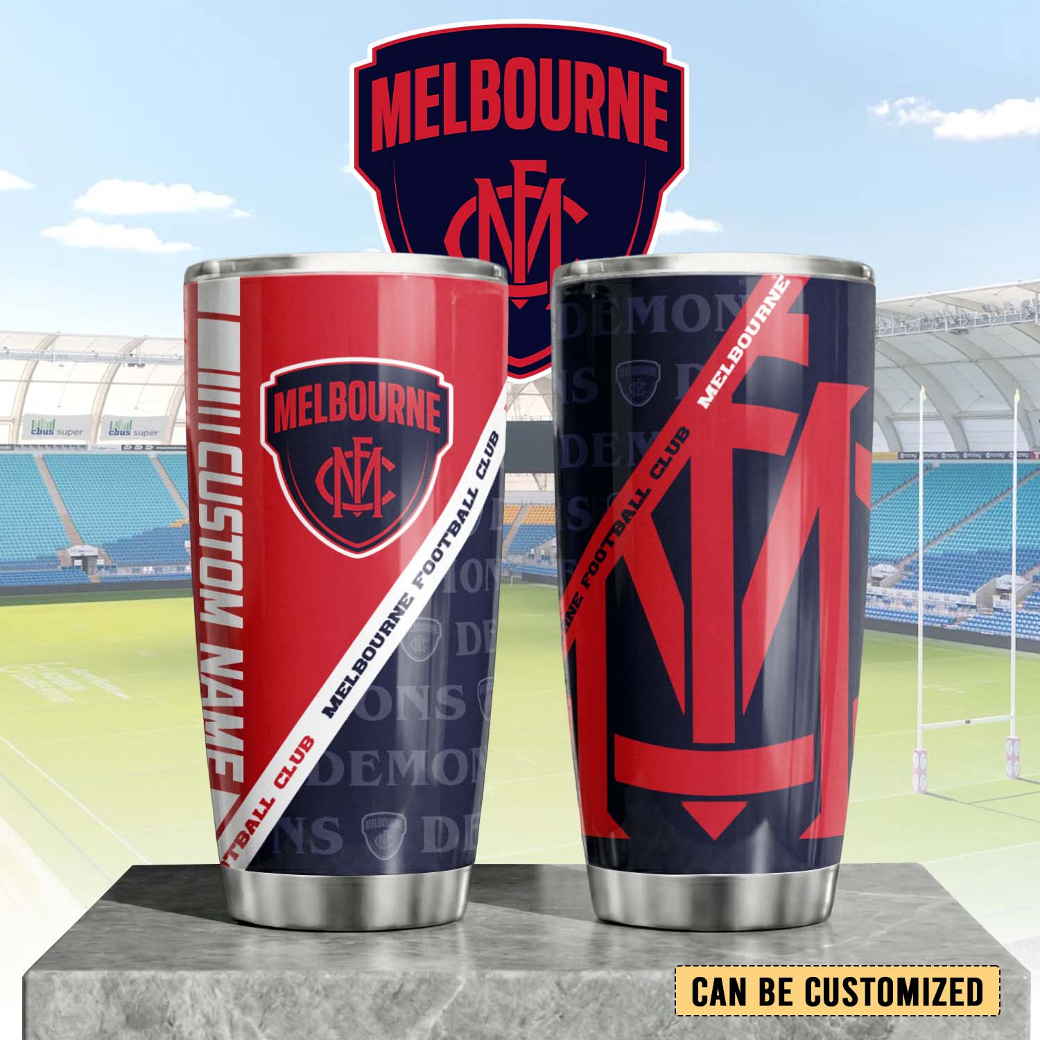 Auspiritmerch Melbourne Demons Custom Stanley Quencher 20oz Stainless Steel Tumbler