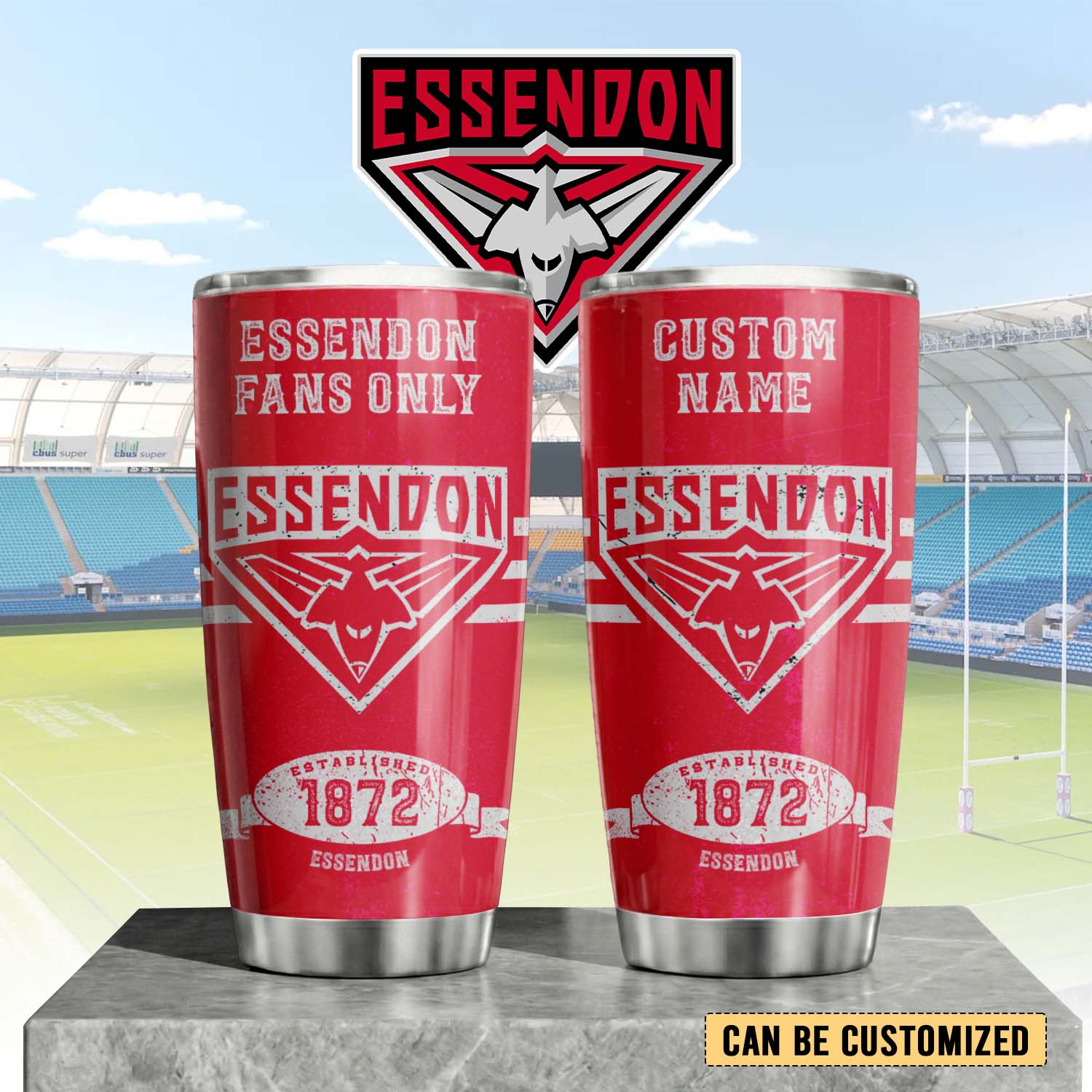 Auspiritmerch Essendon Custom Stanley Quencher 20oz Stainless Steel Tumbler