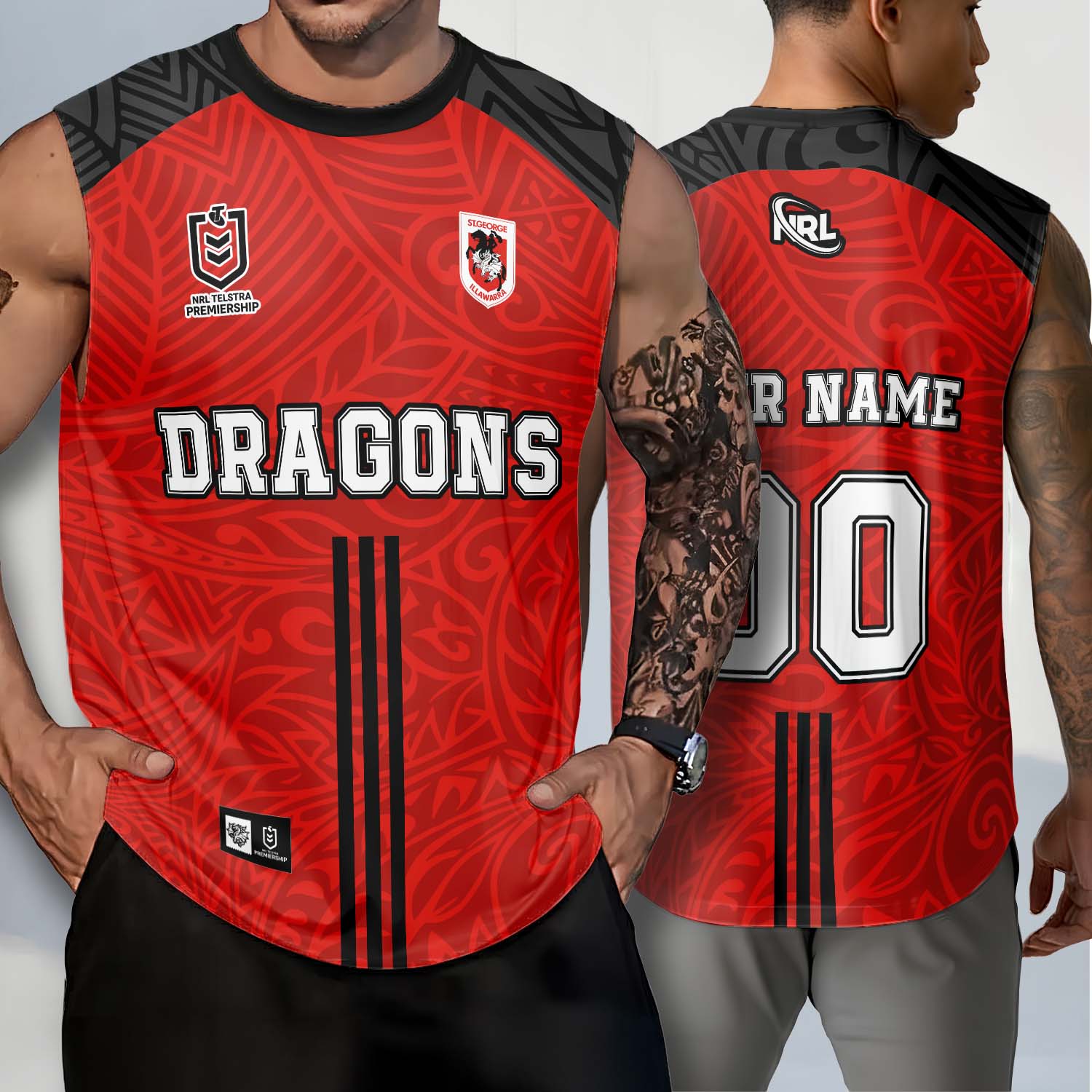 Auspiritmerch St. George Illawarra Dragons Personalized Tank Top Gift For Fans