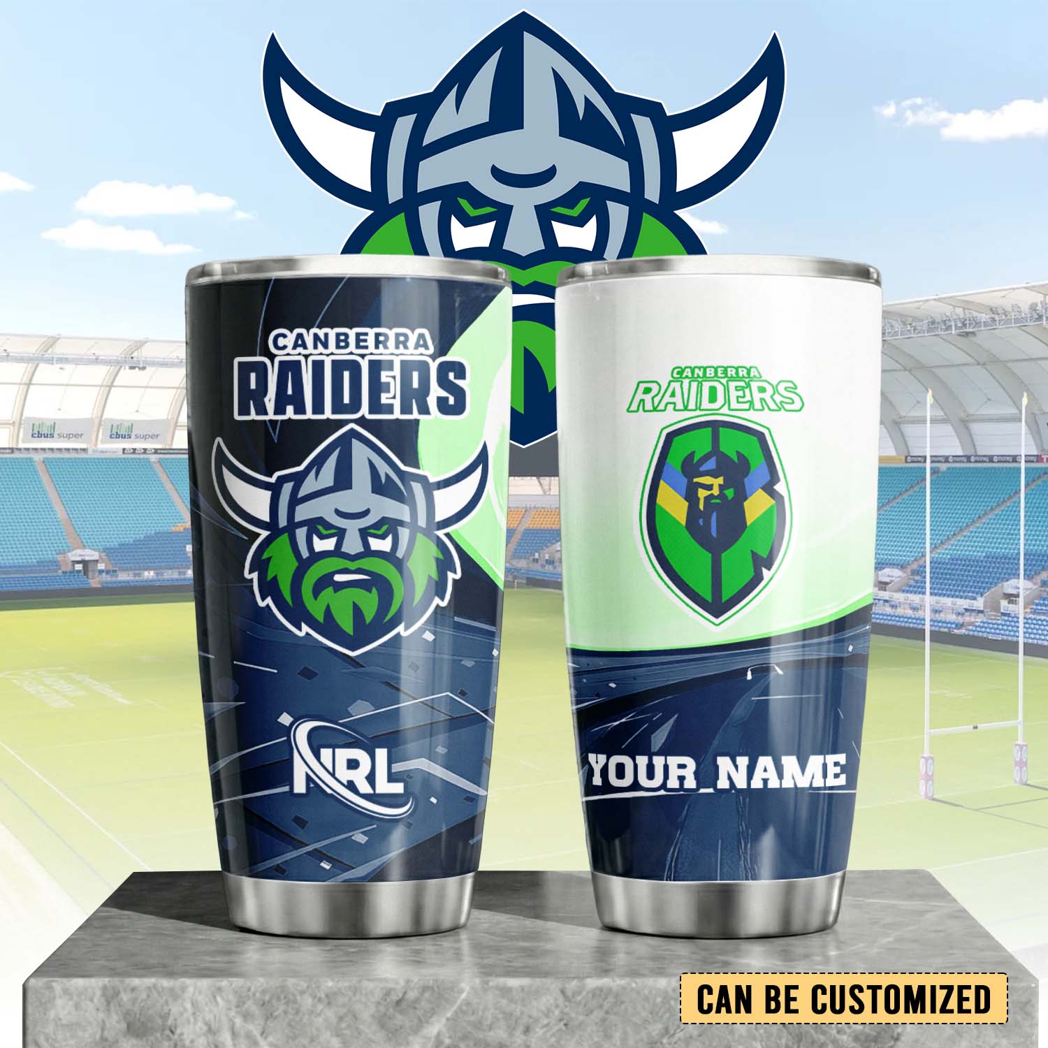 Auspiritmerch Canberra Raiders Custom Stanley Quencher 20oz Stainless Steel Tumbler