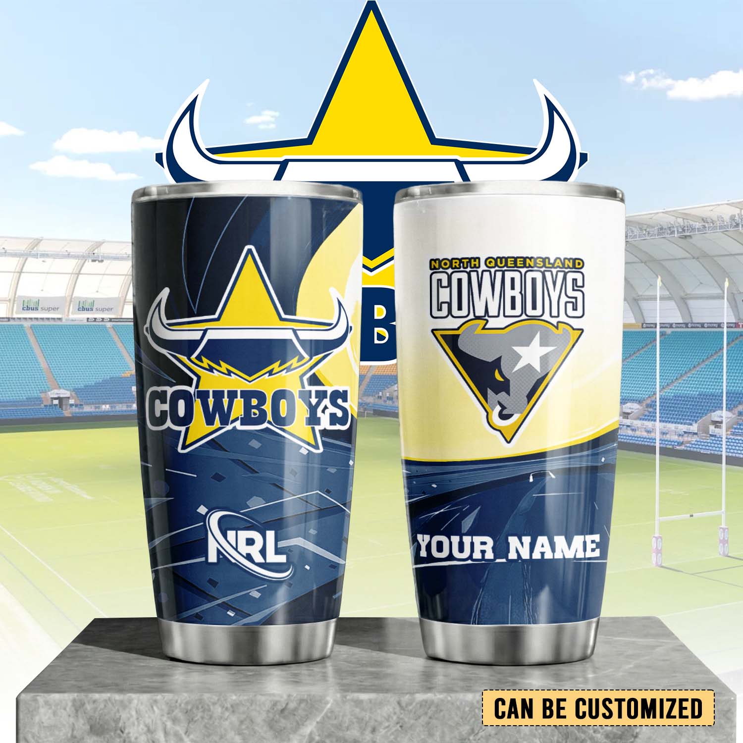 Auspiritmerch North Queensland Cowboys Custom Stanley Quencher 20oz Stainless Steel Tumbler