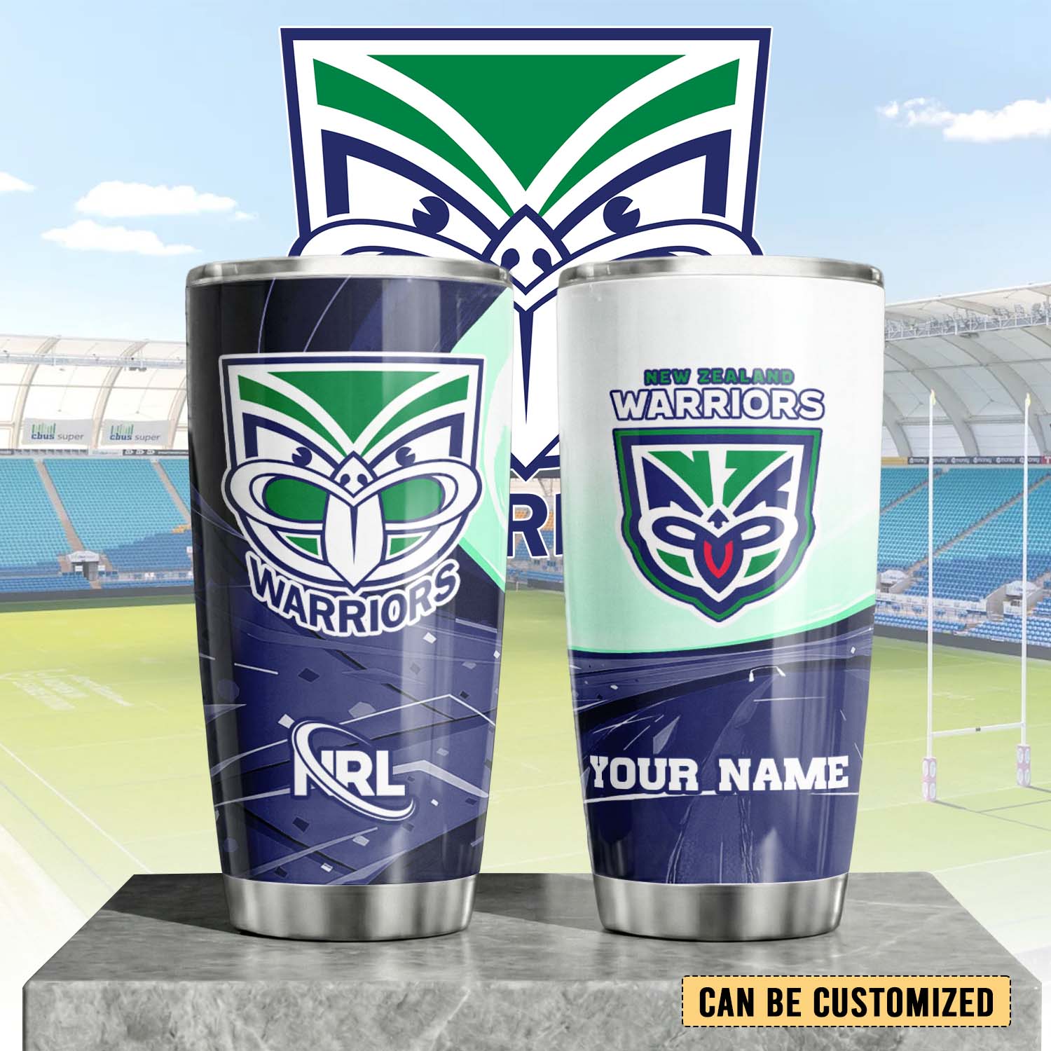 Auspiritmerch New Zealand Warriors Custom Stanley Quencher 20oz Stainless Steel Tumbler