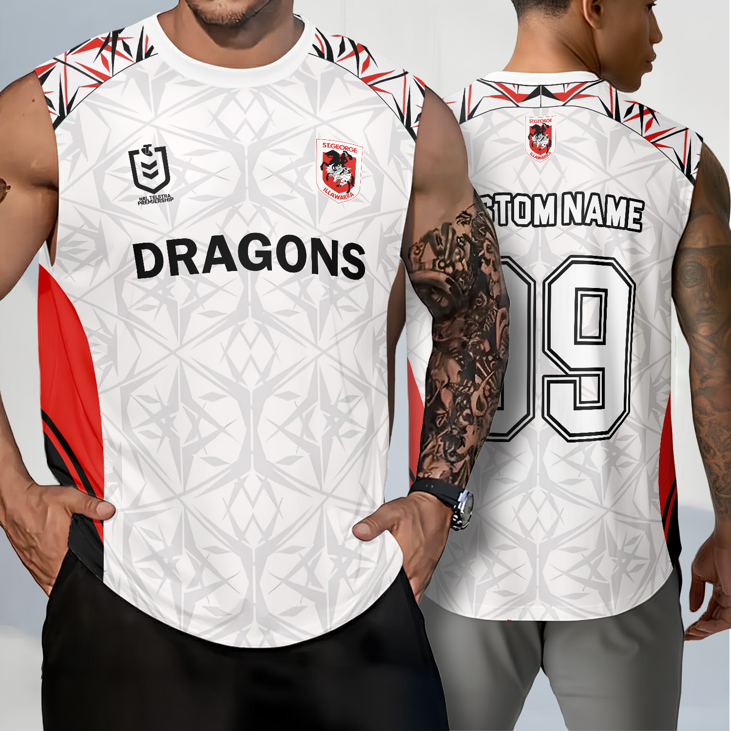 Auspiritmerch St. George Illawarra Dragons Personalized Tank Top Gift For Fans