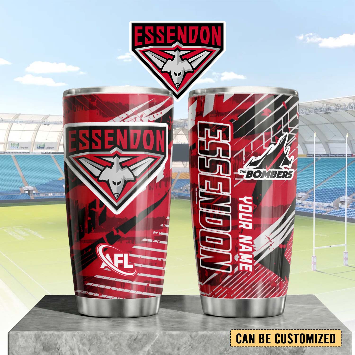 Auspiritmerch Essendon Custom Stanley Quencher 20oz Stainless Steel Tumbler