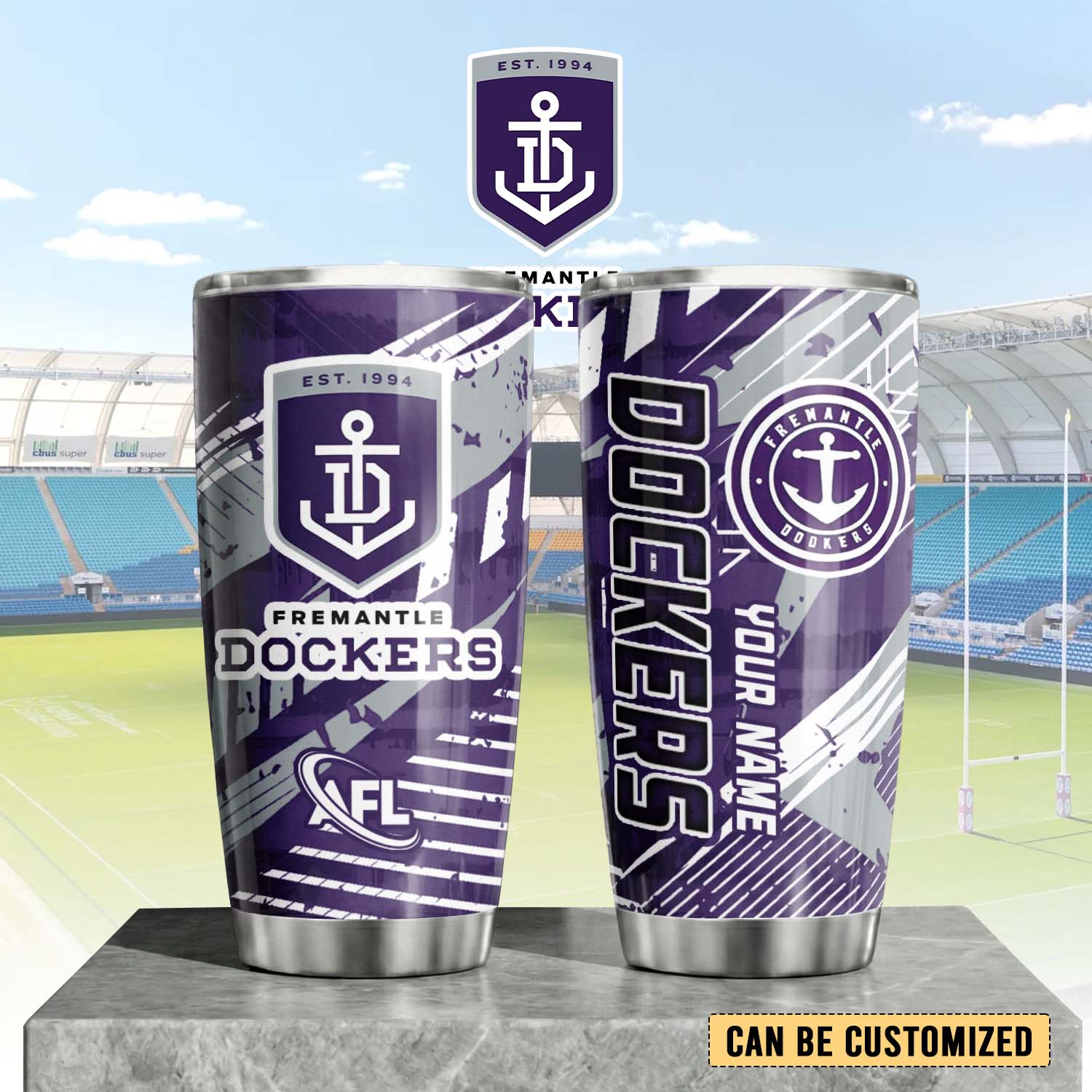 Auspiritmerch Fremantle Dockers Custom Stanley Quencher 20oz Stainless Steel Tumbler