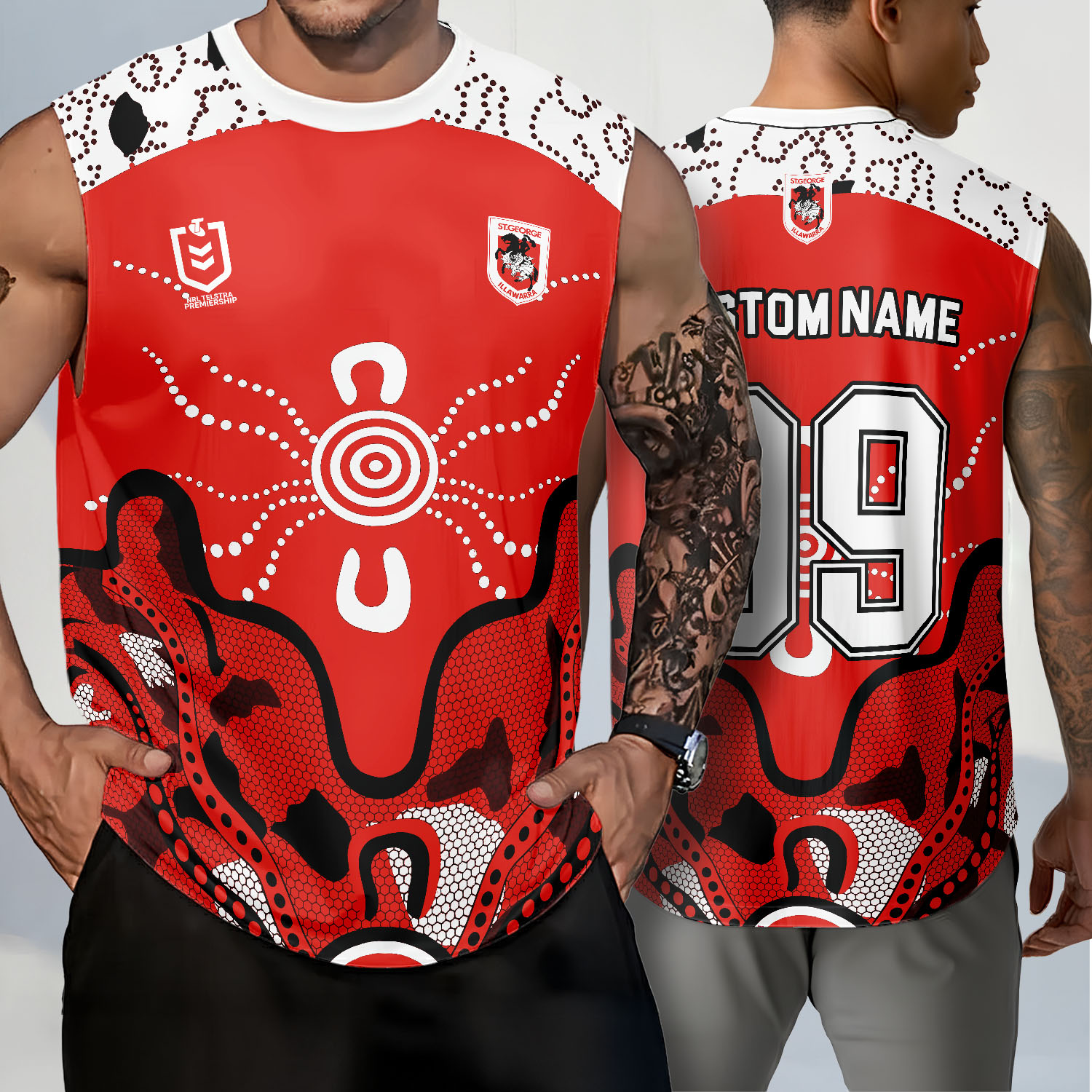 Auspiritmerch St. George Illawarra Dragons Personalized Tank Top Gift For Fans