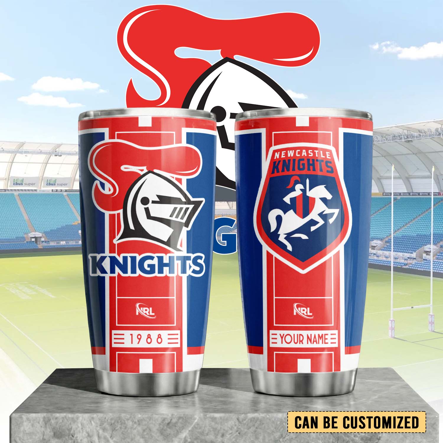 Auspiritmerch Newcastle Knights Custom Stanley Quencher 20oz Stainless Steel Tumbler