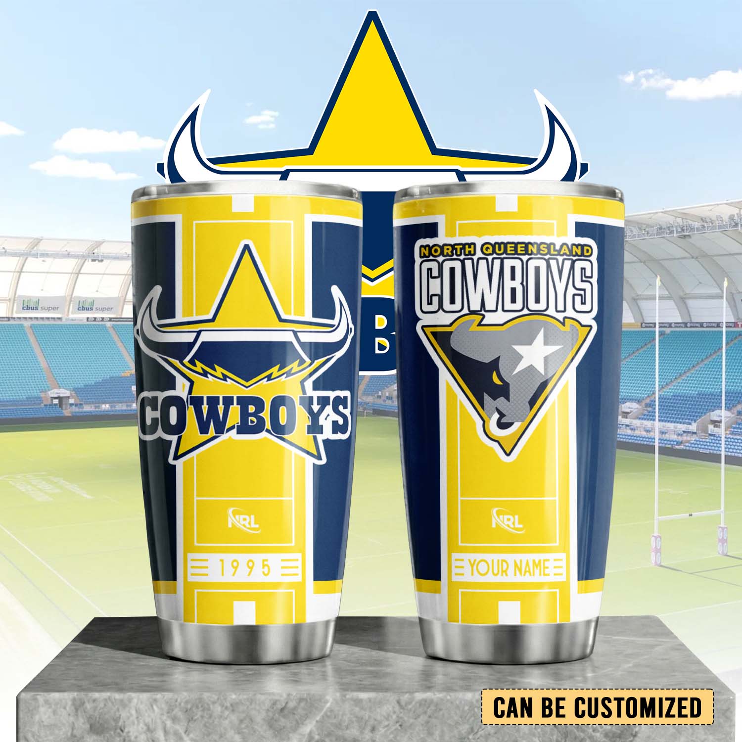 Auspiritmerch North Queensland Cowboys Custom Stanley Quencher 20oz Stainless Steel Tumbler