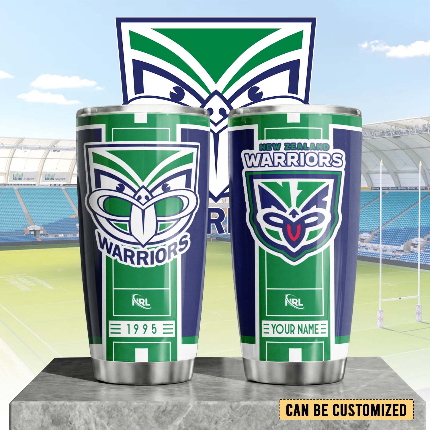 Auspiritmerch New Zealand Warriors Custom Stanley Quencher 20oz Stainless Steel Tumbler