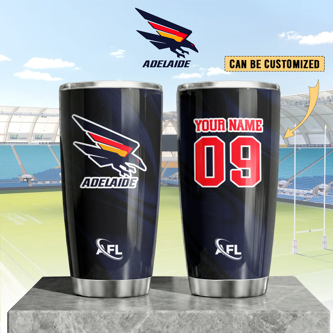 Auspiritmerch Adelaide Crows Custom Stanley Quencher 20oz Stainless Steel Tumbler