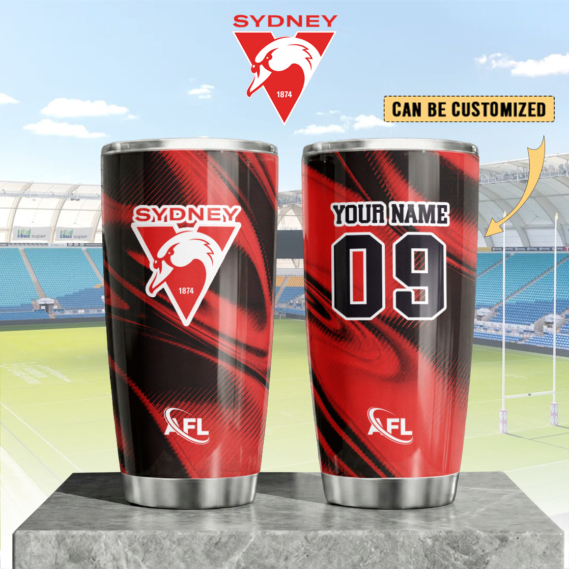 Auspiritmerch Sydney Swans Custom Stanley Quencher 20oz Stainless Steel Tumbler
