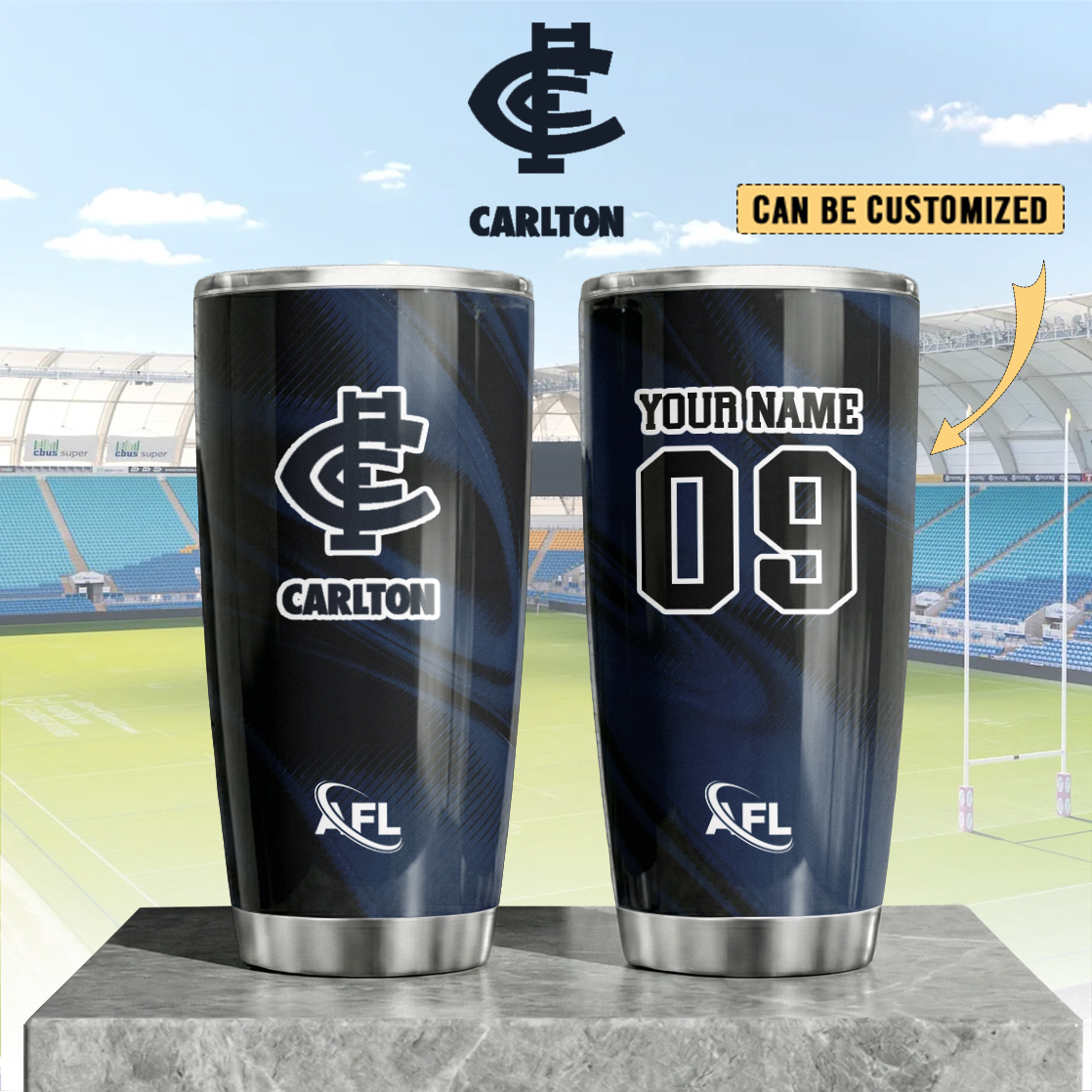 Auspiritmerch Carlton Blues Custom Stanley Quencher 20oz Stainless Steel Tumbler