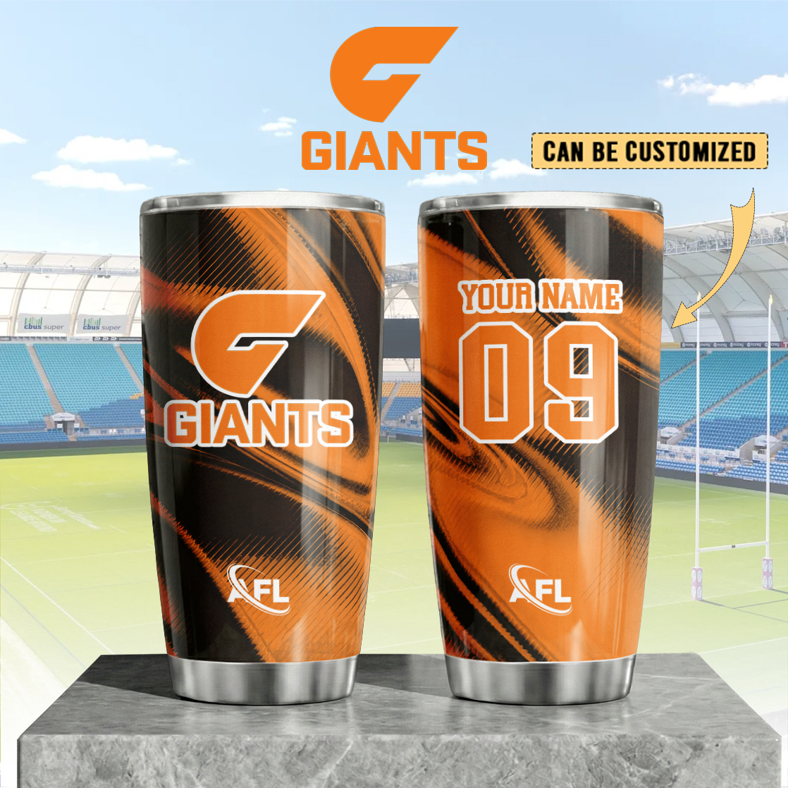 Auspiritmerch GWS Giants Custom Stanley Quencher 20oz Stainless Steel Tumbler