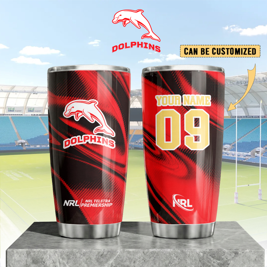 Auspiritmerch Dolphins Custom Stanley Quencher 20oz Stainless Steel Tumbler