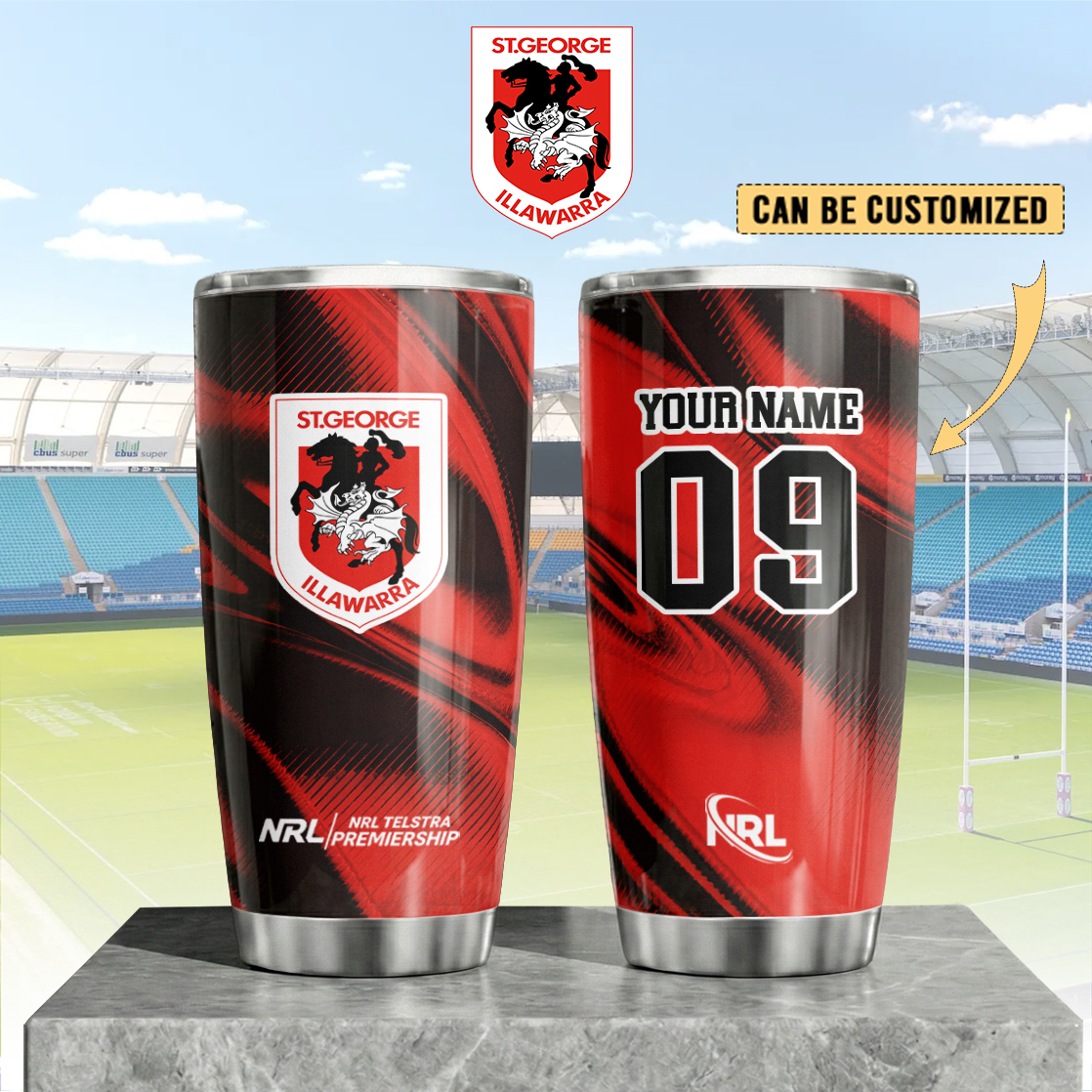Auspiritmerch St. George Illawarra Dragons Custom Stanley Quencher 20oz Stainless Steel Tumbler