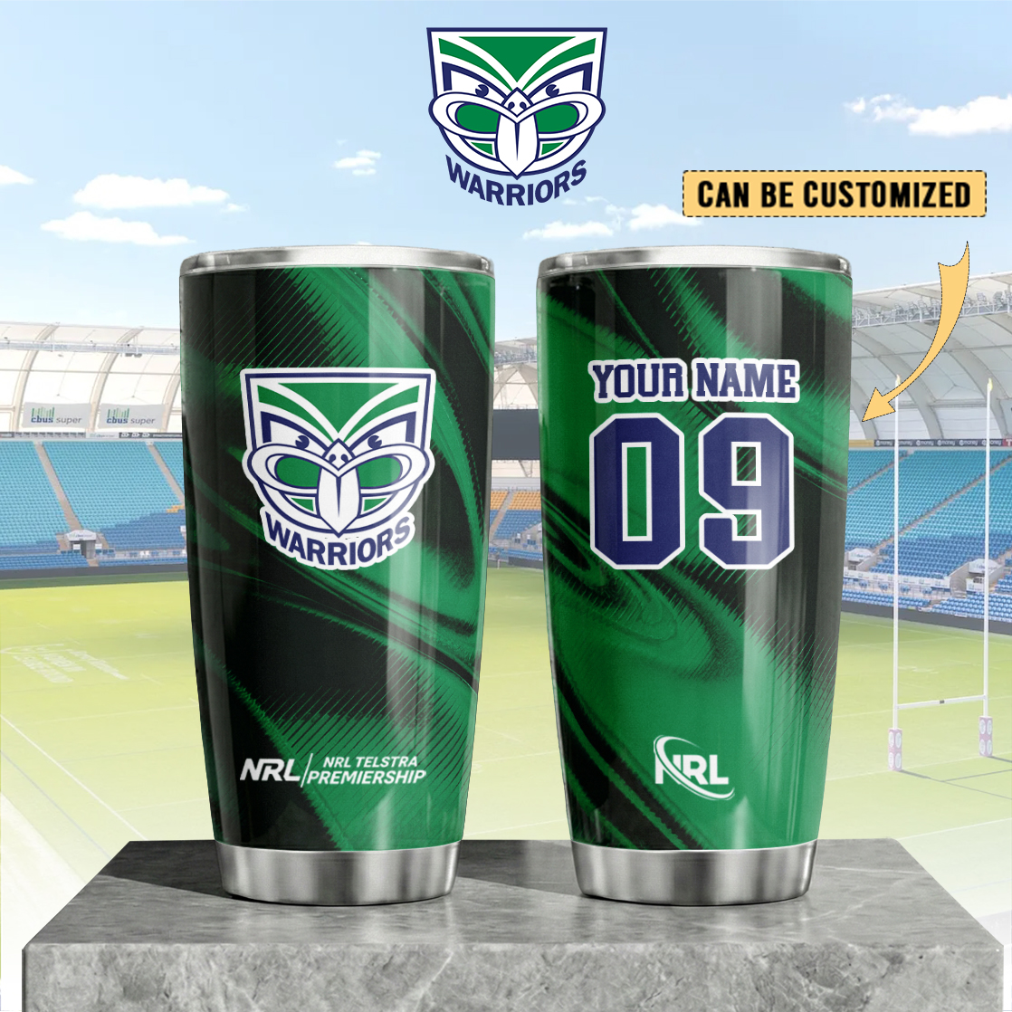 Auspiritmerch New Zealand Warriors Custom Stanley Quencher 20oz Stainless Steel Tumbler