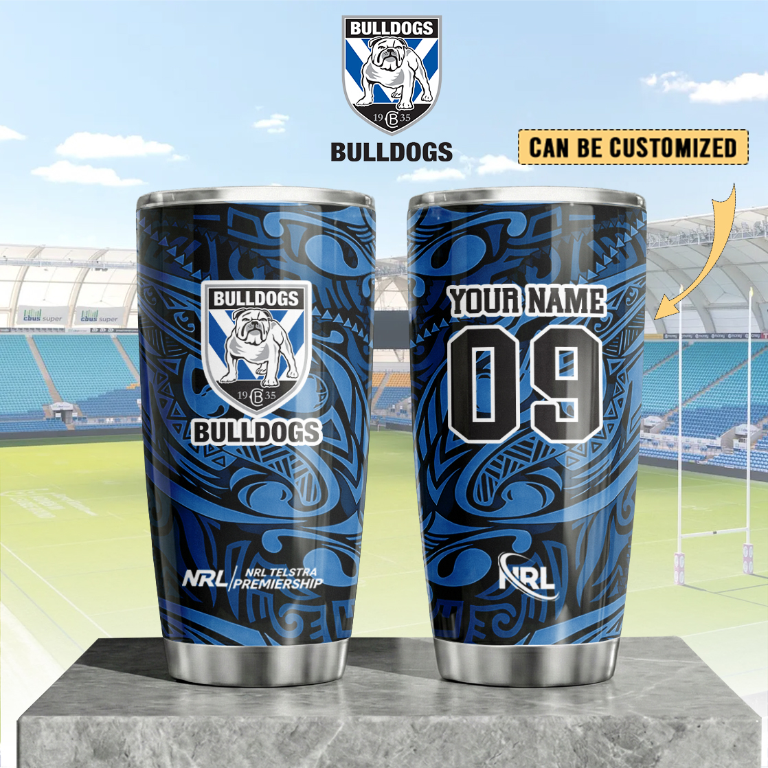 Auspiritmerch Canterbury-Bankstown Bulldogs Custom Stanley Quencher 20oz Stainless Steel Tumbler