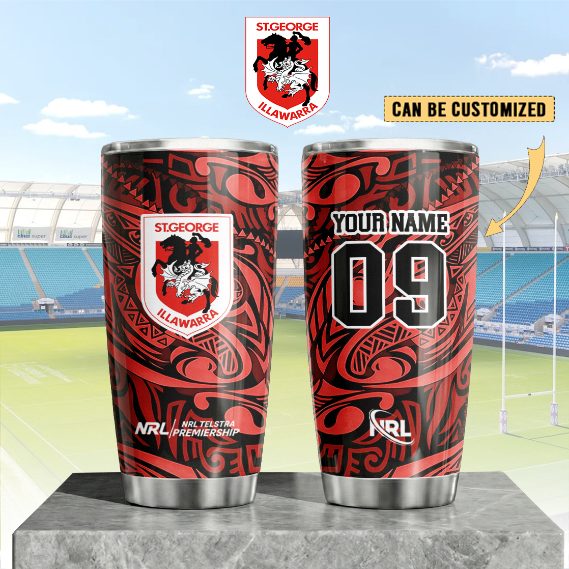 Auspiritmerch St. George Illawarra Dragons Custom Stanley Quencher 20oz Stainless Steel Tumbler
