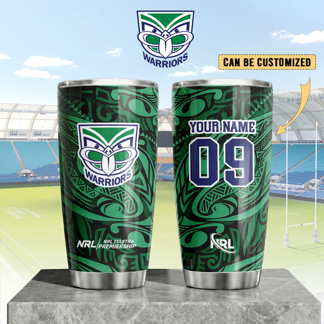 Auspiritmerch New Zealand Warriors Custom Stanley Quencher 20oz Stainless Steel Tumbler