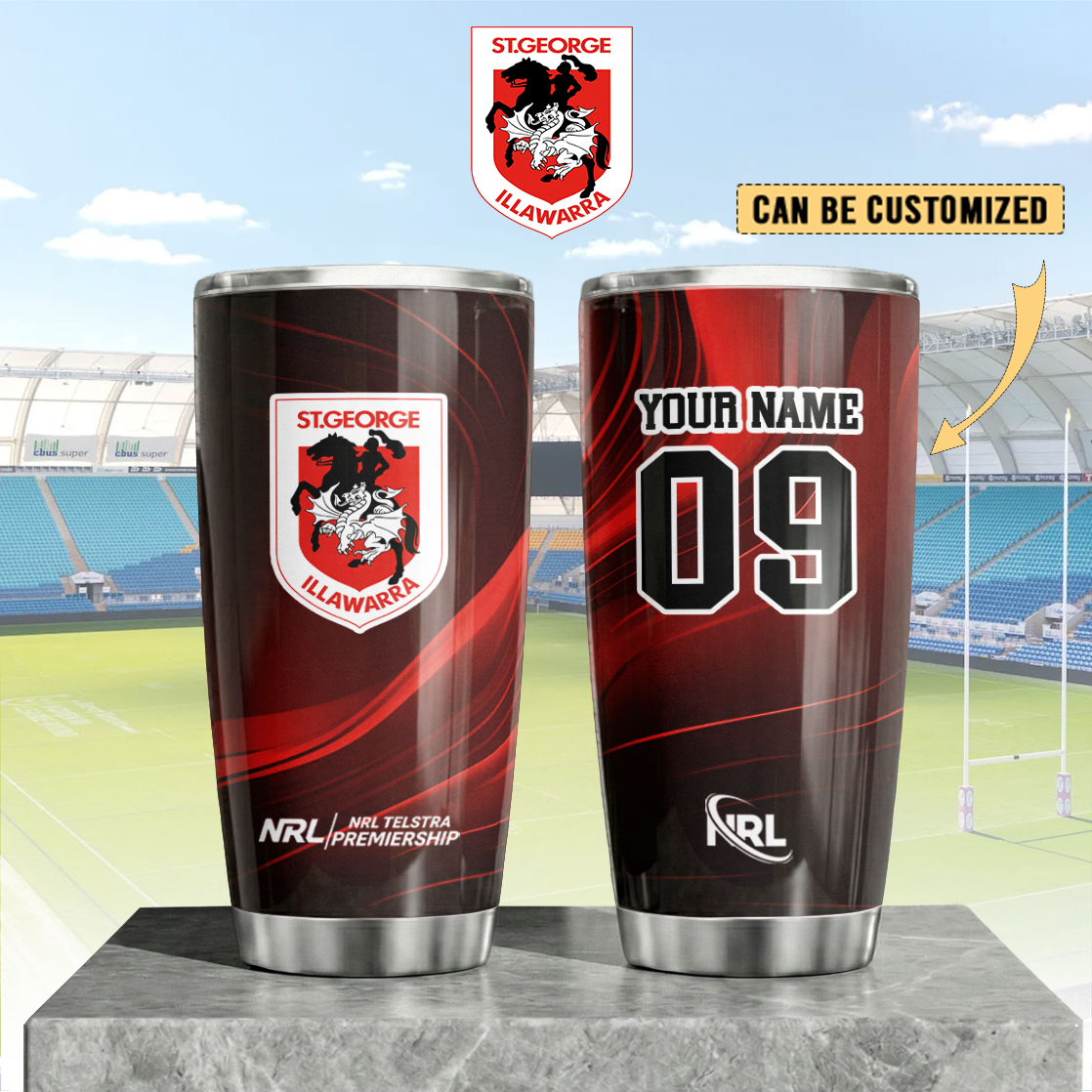 Auspiritmerch St. George Illawarra Dragons Custom Stanley Quencher 20oz Stainless Steel Tumbler
