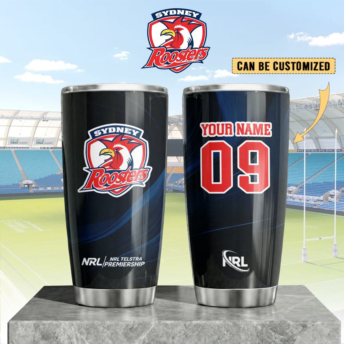 Auspiritmerch Sydney Roosters Custom Stanley Quencher 20oz Stainless Steel Tumbler