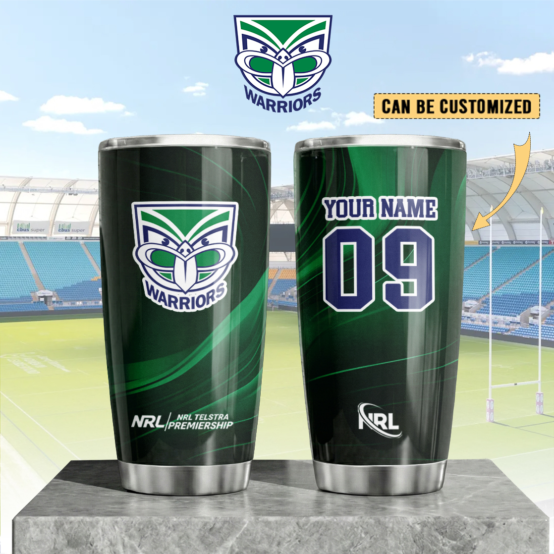 Auspiritmerch New Zealand Warriors Custom Stanley Quencher 20oz Stainless Steel Tumbler