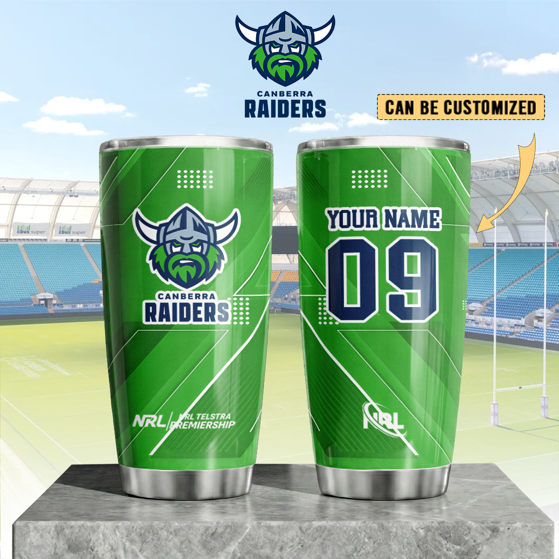 Auspiritmerch Canberra Raiders Custom Stanley Quencher 20oz Stainless Steel Tumbler