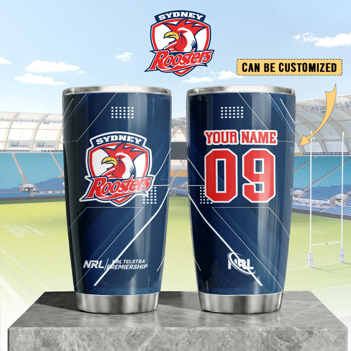 Auspiritmerch Sydney Roosters Custom Stanley Quencher 20oz Stainless Steel Tumbler