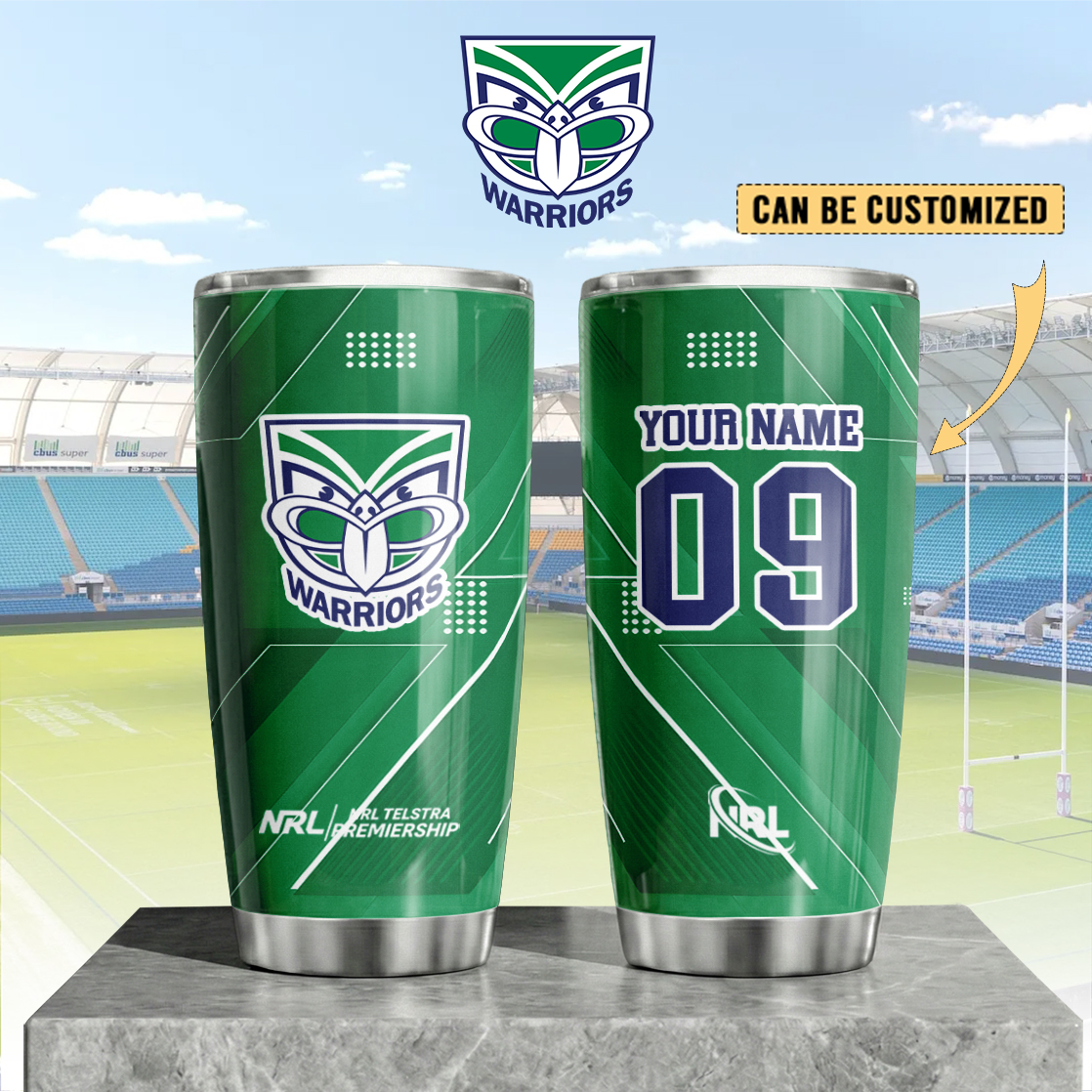 Auspiritmerch New Zealand Warriors Custom Stanley Quencher 20oz Stainless Steel Tumbler