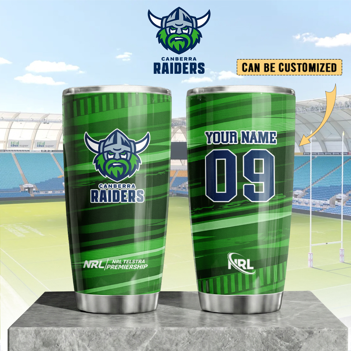 Auspiritmerch Canberra Raiders Custom Stanley Quencher 20oz Stainless Steel Tumbler