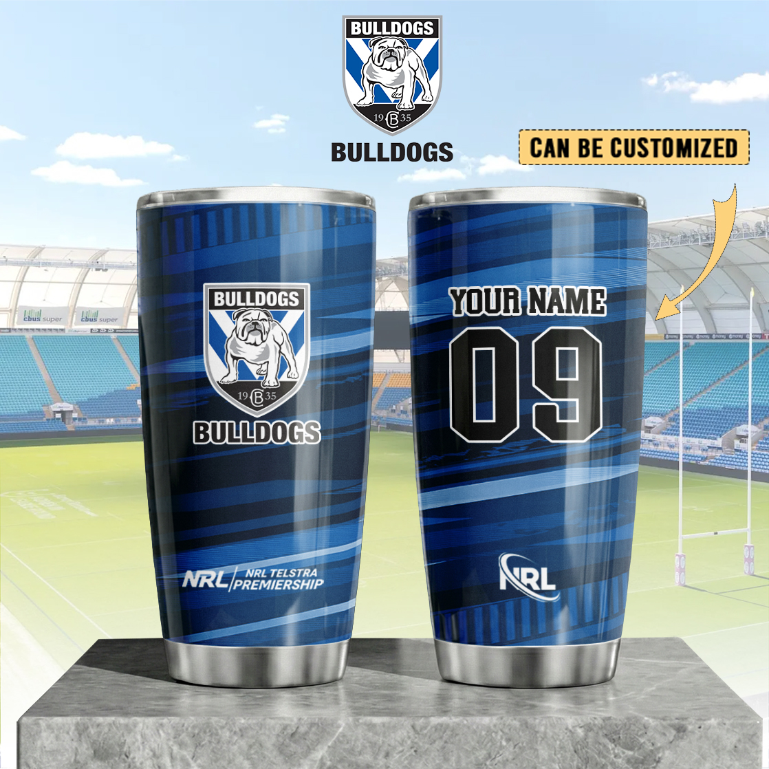 Auspiritmerch Canterbury-Bankstown Bulldogs Custom Stanley Quencher 20oz Stainless Steel Tumbler