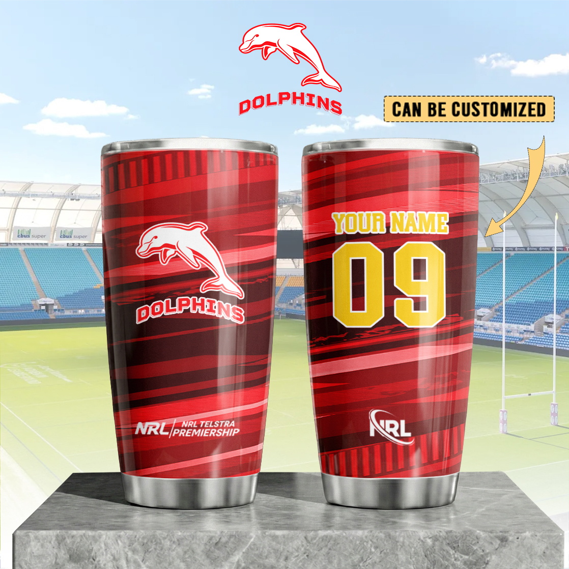 Auspiritmerch Dolphins Custom Stanley Quencher 20oz Stainless Steel Tumbler
