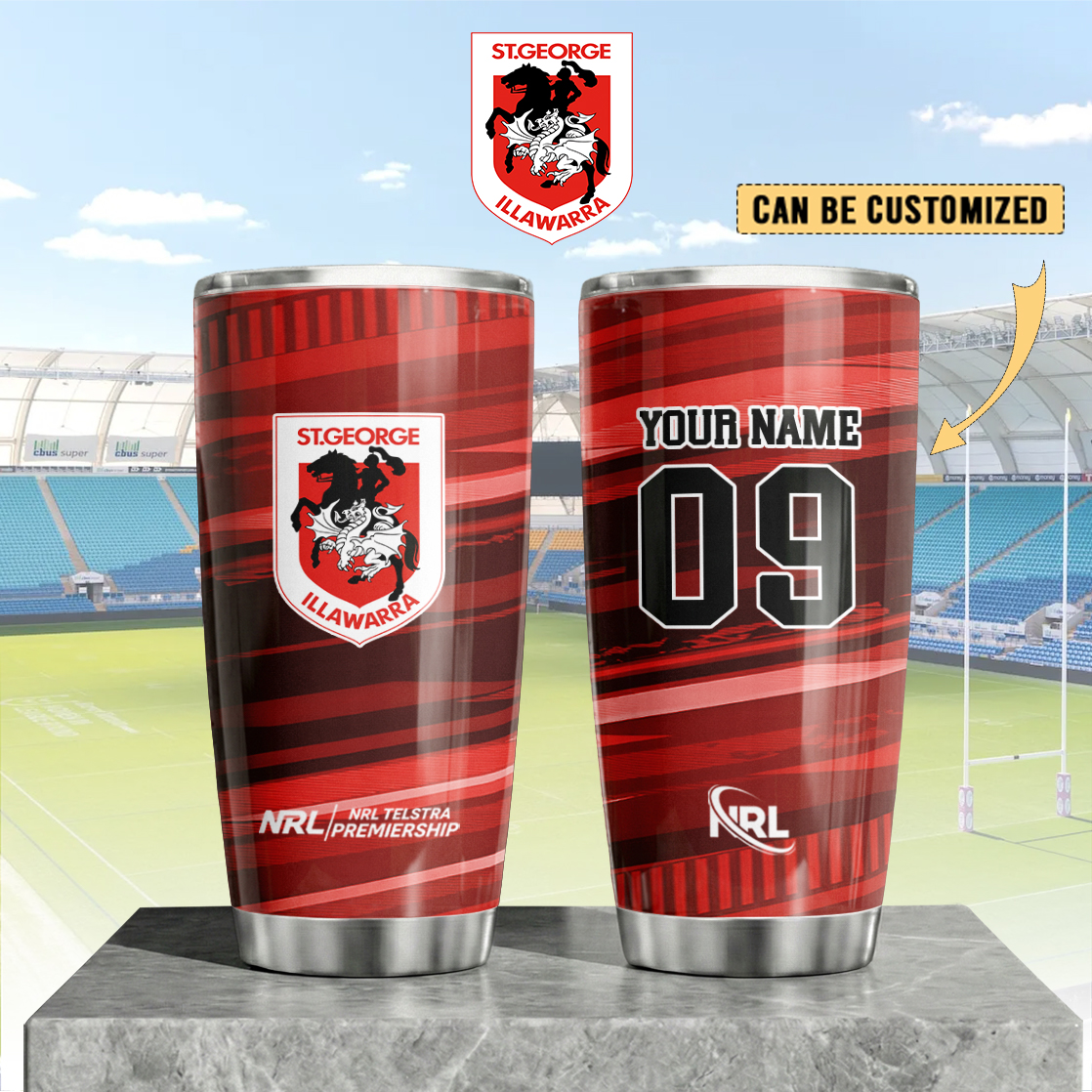 Auspiritmerch St. George Illawarra Dragons Custom Stanley Quencher 20oz Stainless Steel Tumbler