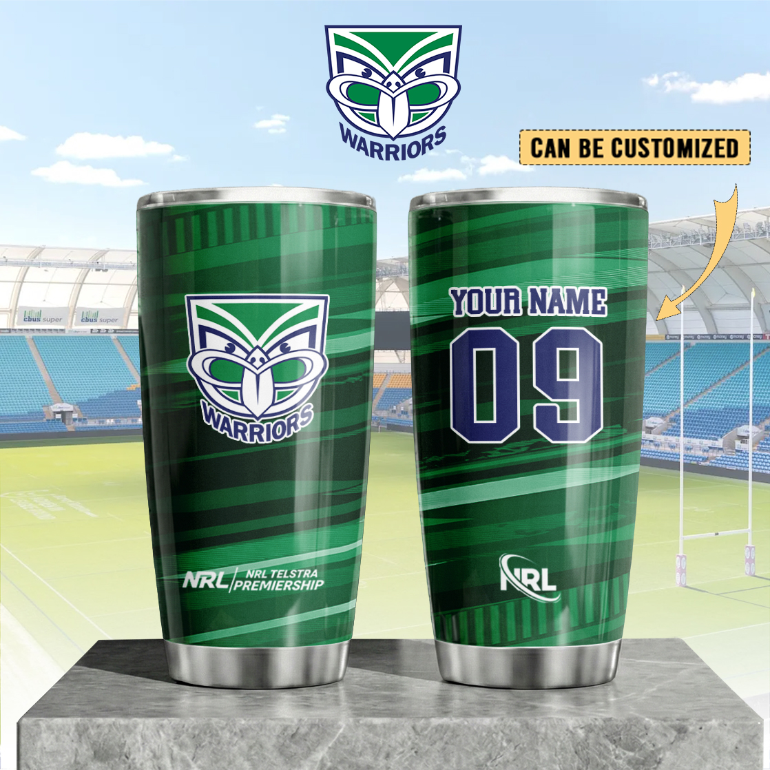 Auspiritmerch New Zealand Warriors Custom Stanley Quencher 20oz Stainless Steel Tumbler