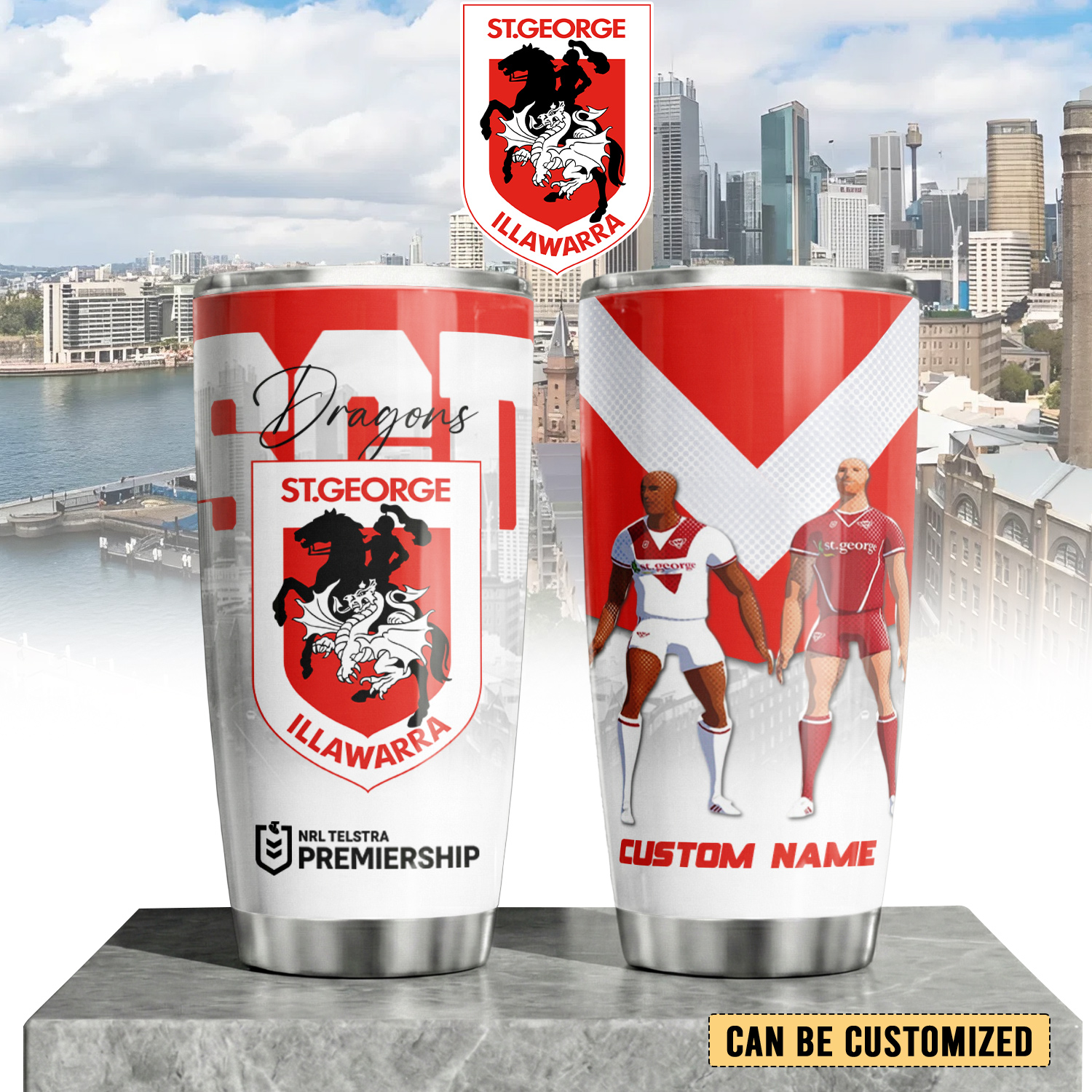 Auspiritmerch St. George Illawarra Dragons Custom Stanley Quencher 20oz Stainless Steel Tumbler