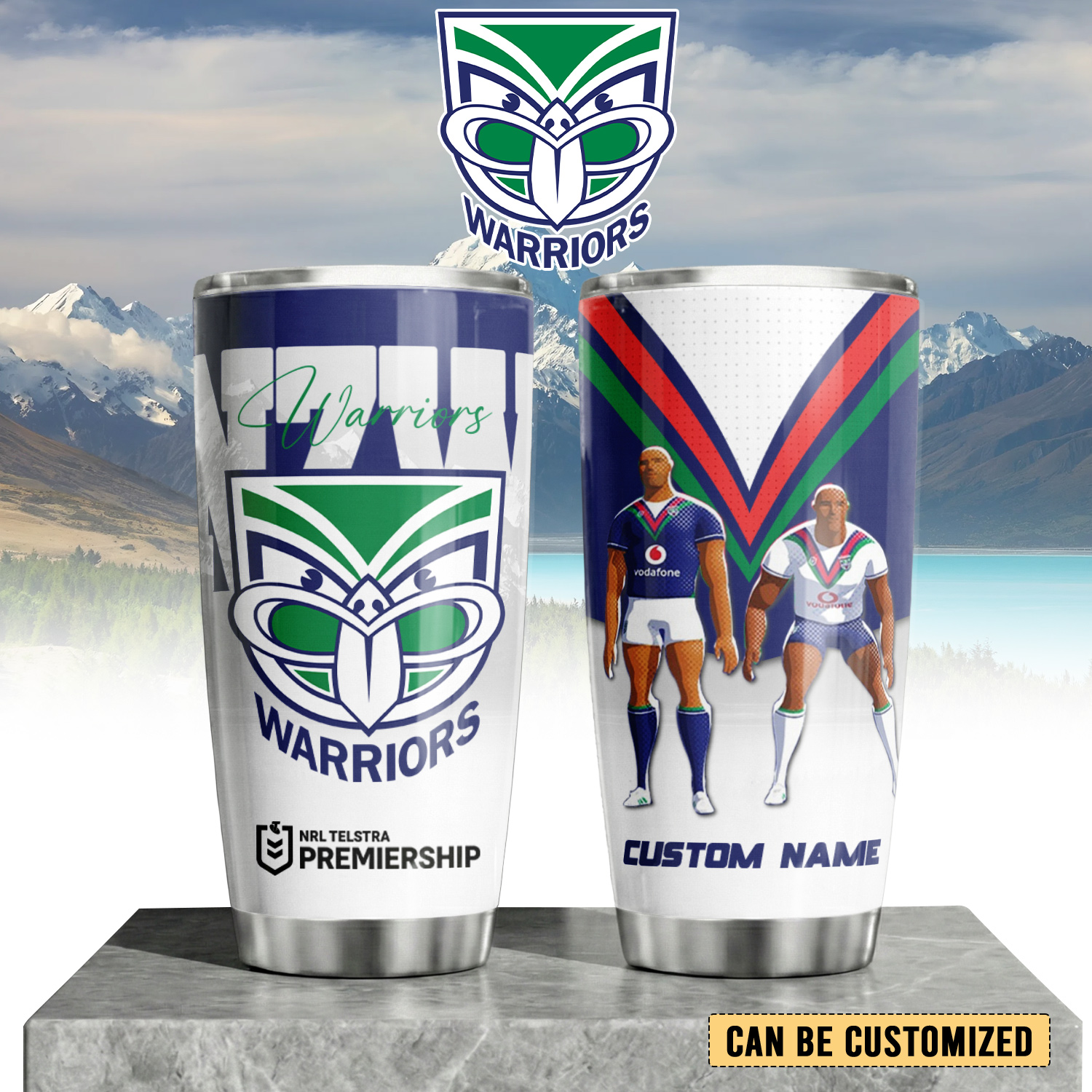 Auspiritmerch New Zealand Warriors Custom Stanley Quencher 20oz Stainless Steel Tumbler