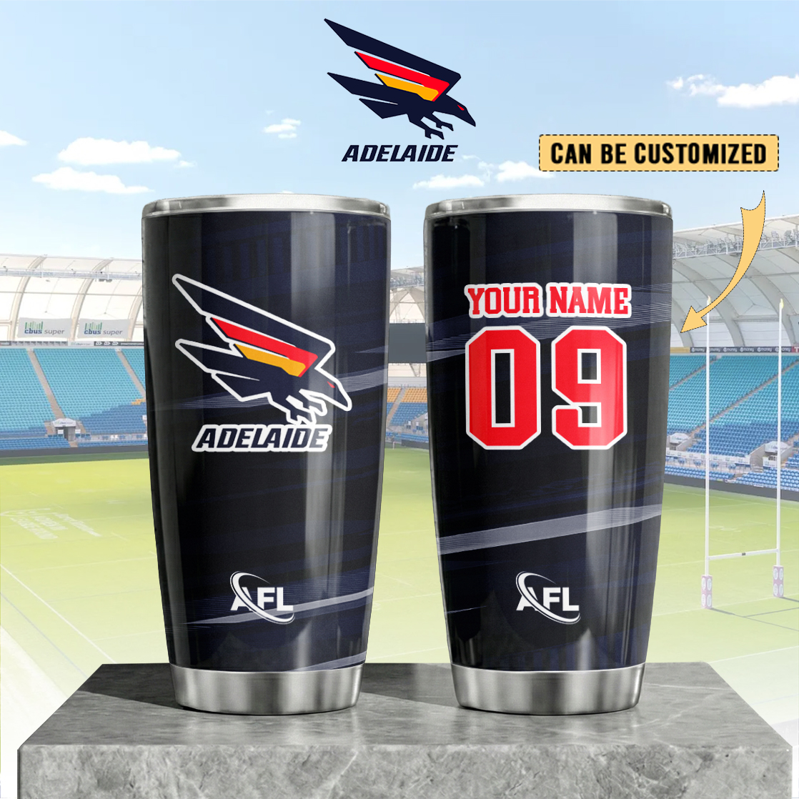 Auspiritmerch Adelaide Crows Custom Stanley Quencher 20oz Stainless Steel Tumbler
