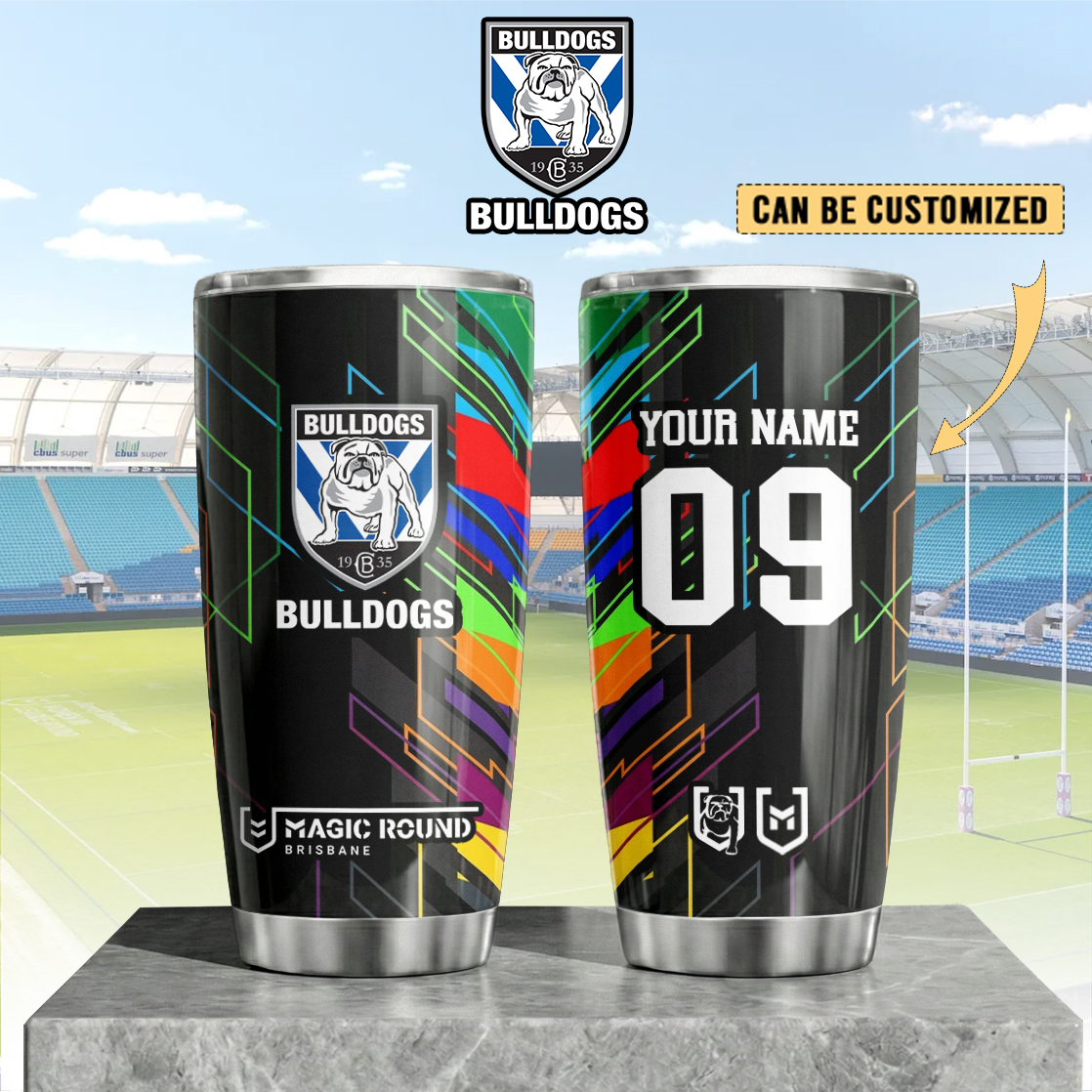 Auspiritmerch Canterbury-Bankstown Bulldogs Custom Stanley Quencher 20oz Stainless Steel Tumbler