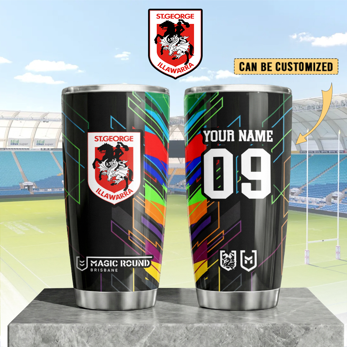 Auspiritmerch St. George Illawarra Dragons Custom Stanley Quencher 20oz Stainless Steel Tumbler