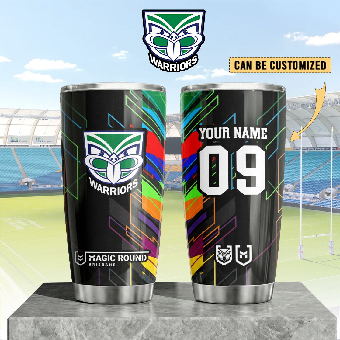 Auspiritmerch New Zealand Warriors Custom Stanley Quencher 20oz Stainless Steel Tumbler