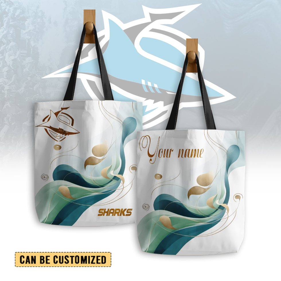Auspiritmerch Cronulla-Sutherland Sharks Personalized Tote Bags Gift For Fans