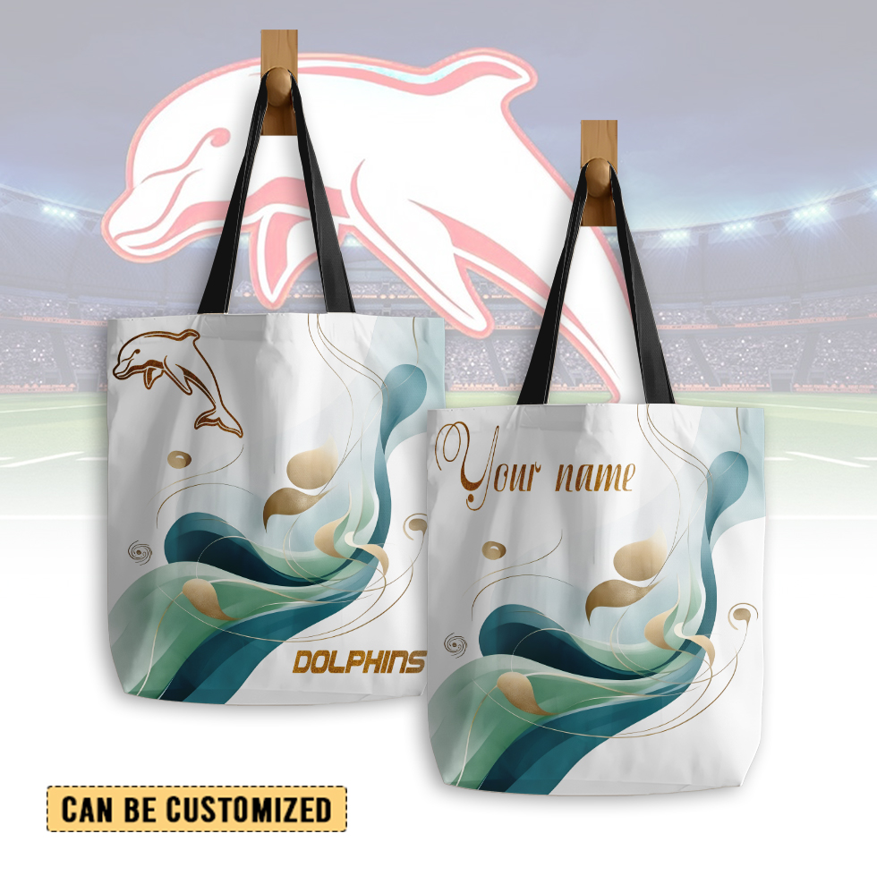 Auspiritmerch Dolphins Personalized Tote Bags Gift For Fans