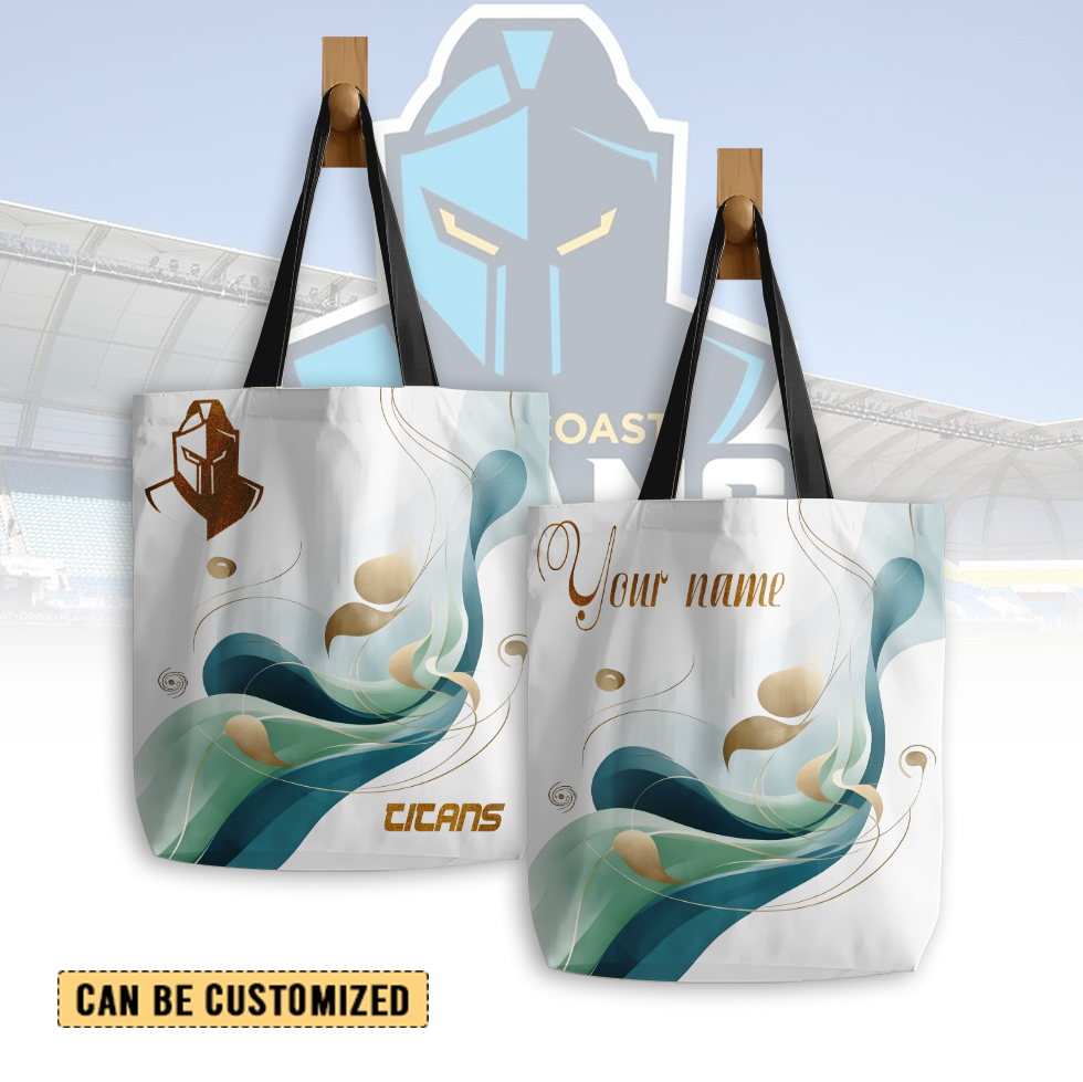 Auspiritmerch Gold Coast Titans Personalized Tote Bags Gift For Fans